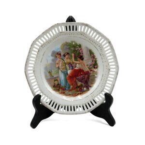 Antique ACS Bavaria Carl Schumann Plate Featuring 3 Ladies